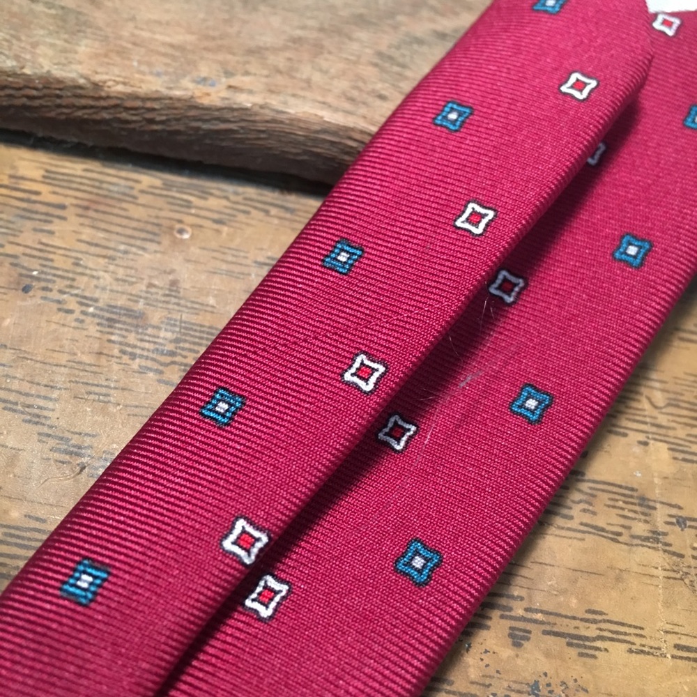 Christian Dior Red Pattern Mens Tie - Picture 8 of 8